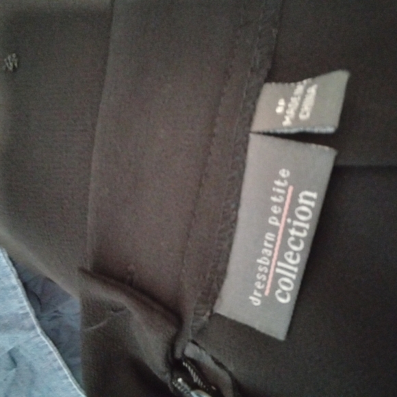 Dressbarn Petite Collection Size 8P Black Pants With Beaded Chiffon Panel - Picture 11 of 12